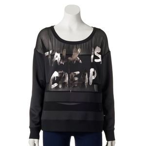 Talk is cheap mesh sweatshirt